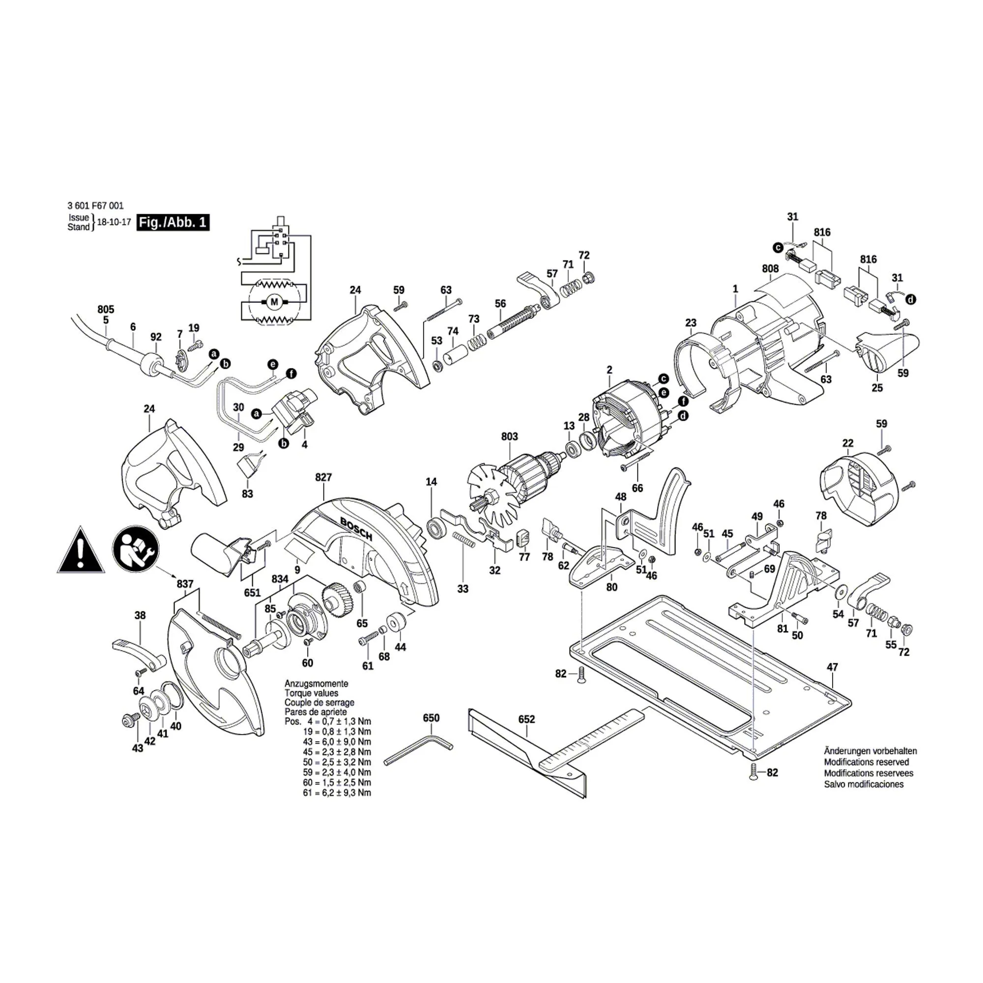 Pièces détachées Scie circulaire a main BOSCH GKS 65 3601F67001